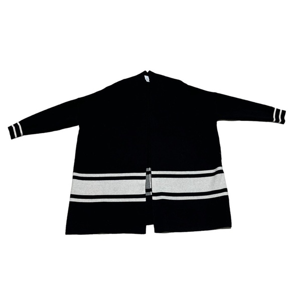 Anthropologie NVLT Open Front Cardigan Black
White Stripe Size M - Picture 4 of 8